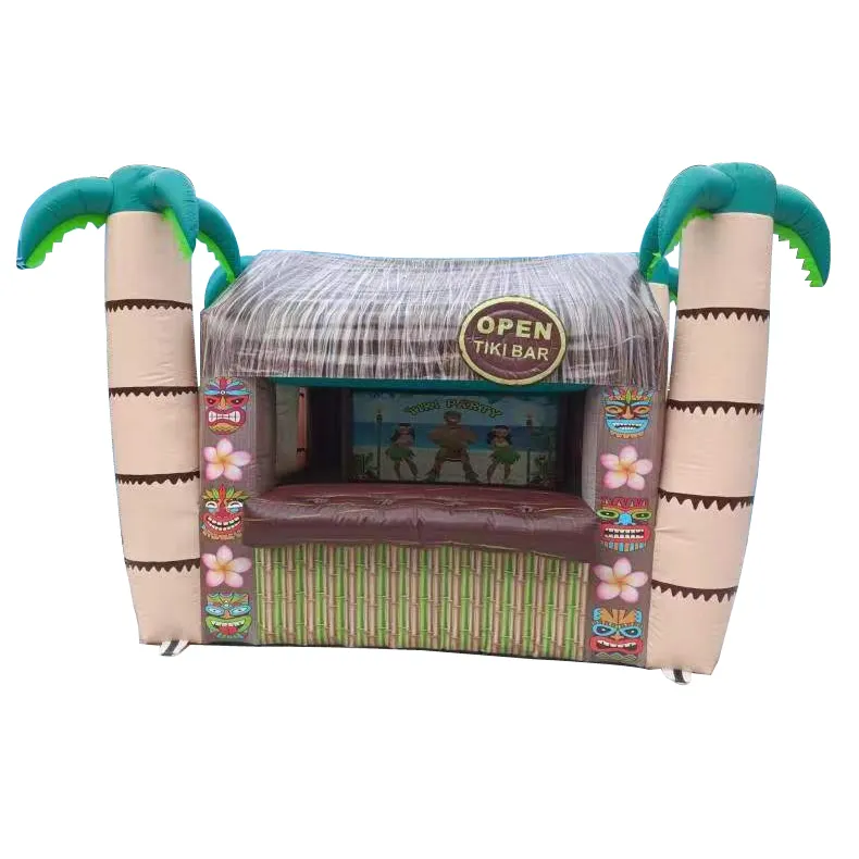 Customized Outdoor Backyard Summer Party Used Portable Inflatable Tiki Hut Bar Display Bar Inflatable Booth Bar