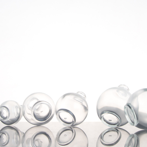 <strong>Empty</strong> Ball Shape Round clear Cosmetic Glass 30ml 50ml Essential Oil <strong>Bottles</strong> with <strong>Dropper</strong> Cap White Rubber Top with Cuticle Oil - Product Image 6
