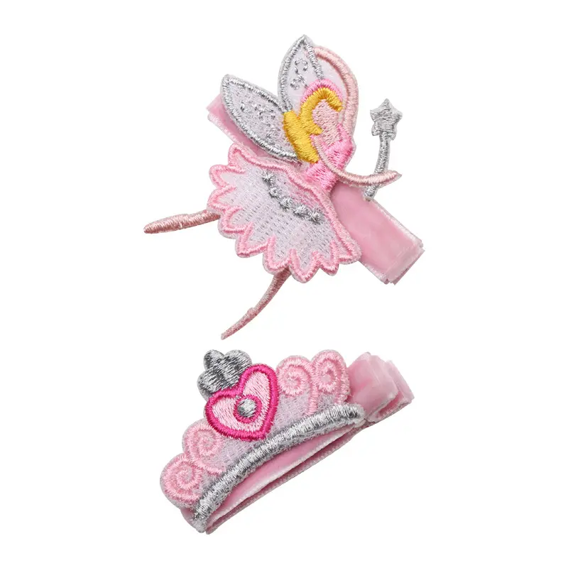 Hairclips Girls Fairy Crown Hair Pins Kids Young Girls Children Hair Accessories Embroidered Dacing Clips Babies