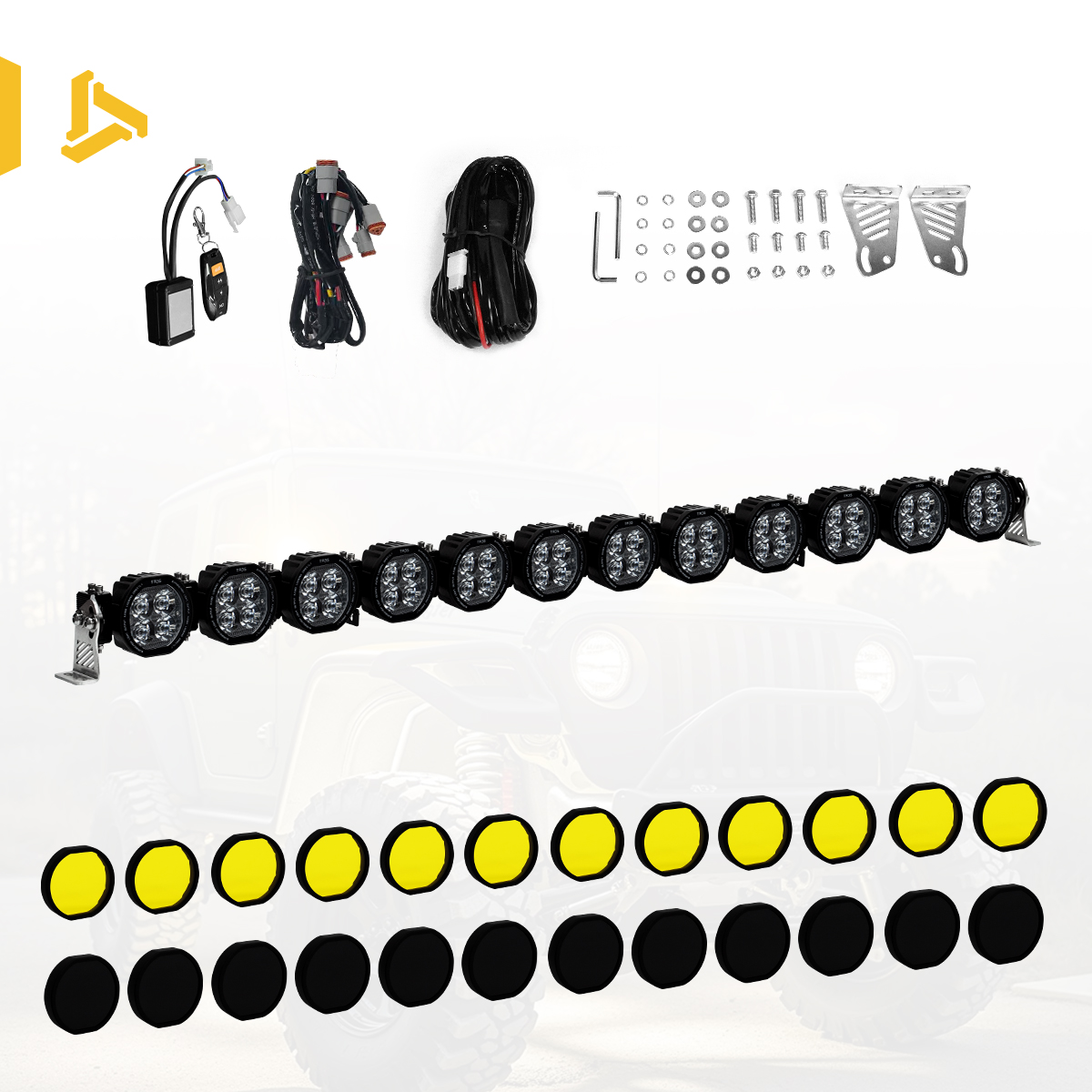 Kit de barre lumineuse (couvercle jaune + couvercle noir)