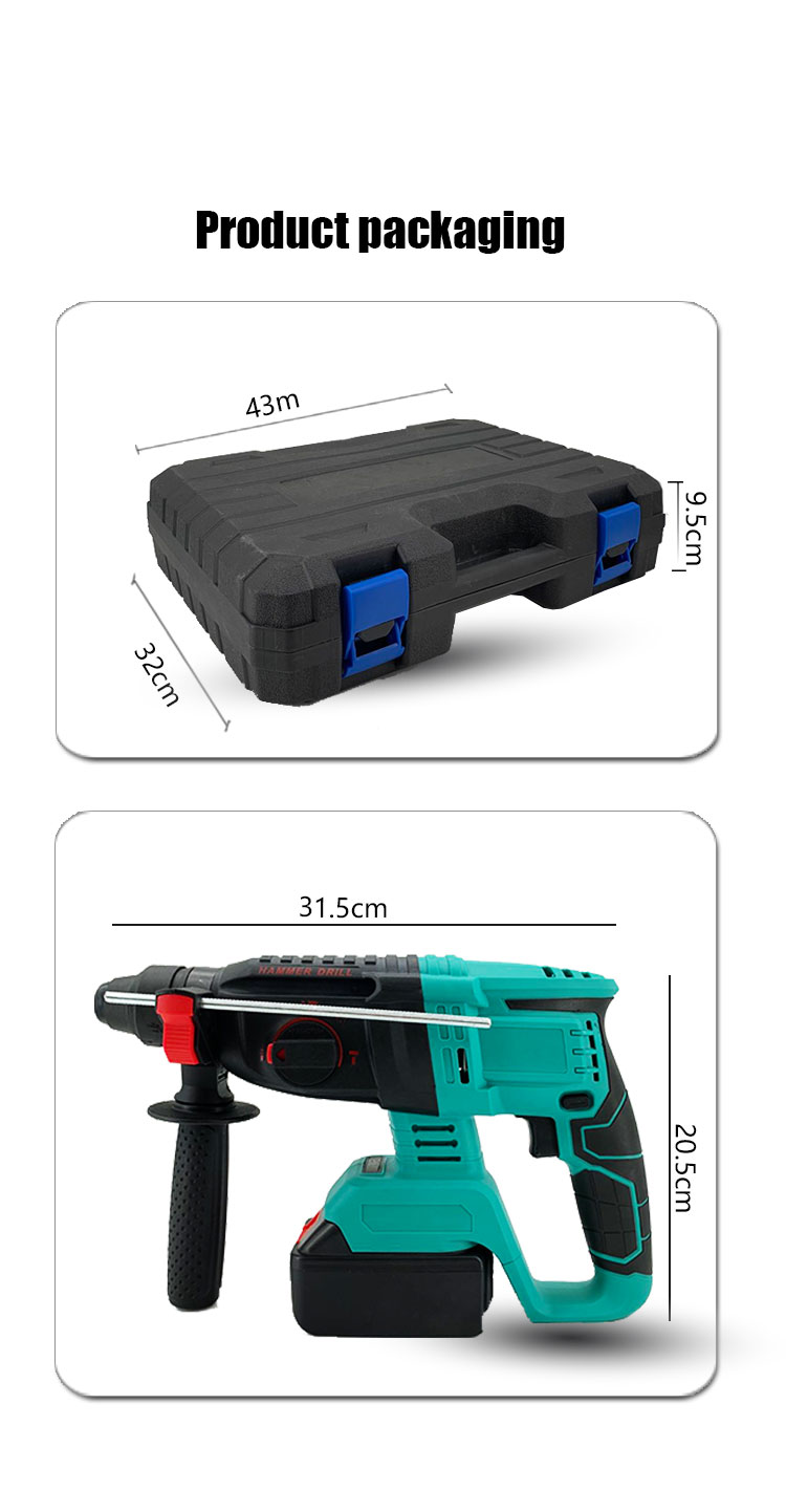10000bpm Electric Hammer Impact Drill Rechargeable Brushless Cordless Rotary power Hammer Drills