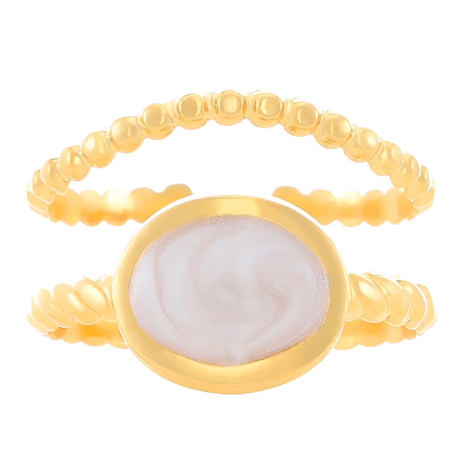 09 perle plate en or véritable 18 carats z-077