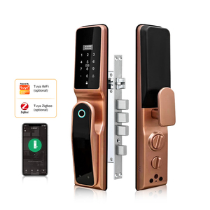 Yeni stil otomatik kilitleme güvenli sistemi Tuya kablosuz Zigbee APP ev biyometrik parmak izi akıllı dijital kilit - Product Image 1