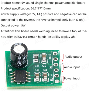 Mini XPT8871 Mono estéreo batería de litio placa amplificadora de potencia 6W módulo de máquina de cantar 3V 5V 5W Entrada de salida de Audio - Product Image 3