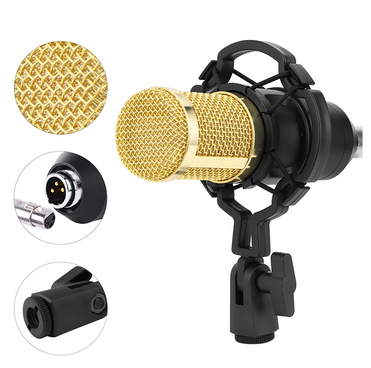 bm 800 Microphone Studio Recording Kits bm800 Condenser Microphone for Computer Phantom Power bm-800 Karaoke mic V8 Sound Card
