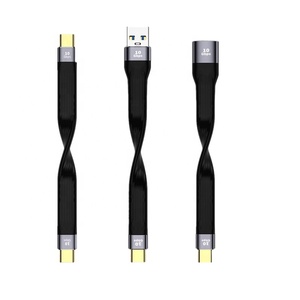 USB4ข้อมูลการชาร์จเร็ว Type-C ตัวผู้กับตัวผู้ส่ง40GB ธันเดอร์โบลท์ USB 4แบบนุ่มแบนสั้น C กับสายต่อ USB - Product Image 1