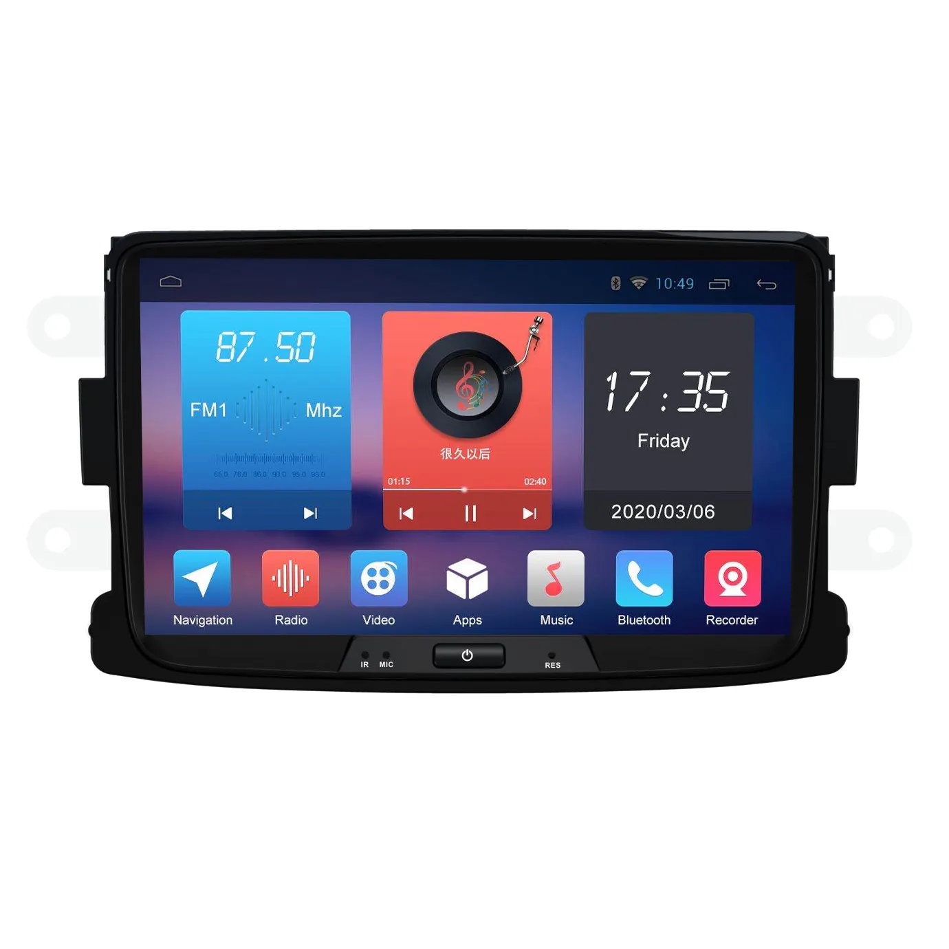 Autoradio Android, écran tactile 8 ", navigation, stéréo, pour voiture RENAULT Duster (2014 — 2016)