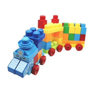 DIY eğitim plastik yapı taşı oyuncak 56-Piece tren blok çıkartmalar ile çocuklar için yaşlı 5 ila 7 yıl - Product Image 2