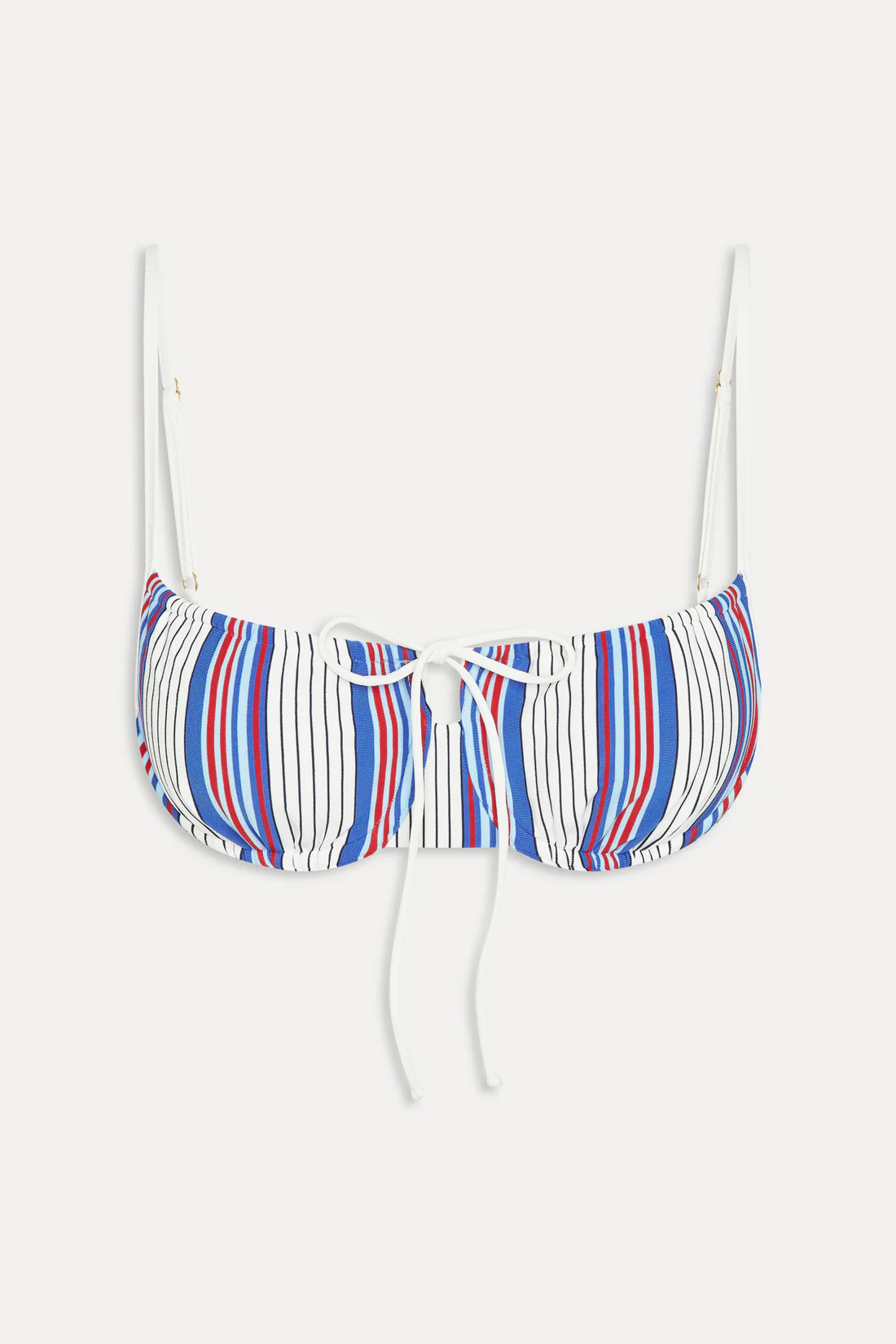 Top bikini a righe con ferretto