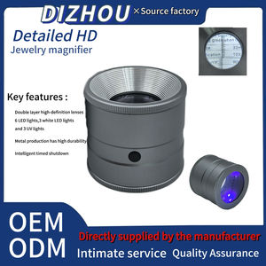 Lente de vidrio óptico K9 totalmente metálica, lupa de bolsillo LED 10x, Material ABS portátil para colección de evaluación de escritorio - Product Image 2
