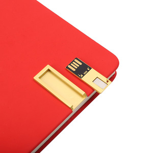 A5 Pu cuero Simple logotipo personalizado Steno encuadernación cuaderno diario planificador con disco flash USB para nuevos artículos más de tendencia - Product Image 5