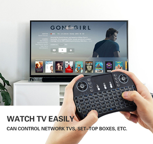 3 colores retroiluminado I8 Mini teclado inalámbrico 2,4 GHz inglés Air Mouse con panel táctil Material ABS para portátil TV Android TV Box - Product Image 5