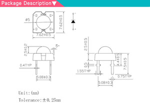 Lampada a LED Super flusso 5mm in rosso arancio giallo vero verde bianco blu colori Piranha Dip LED - Product Image 4