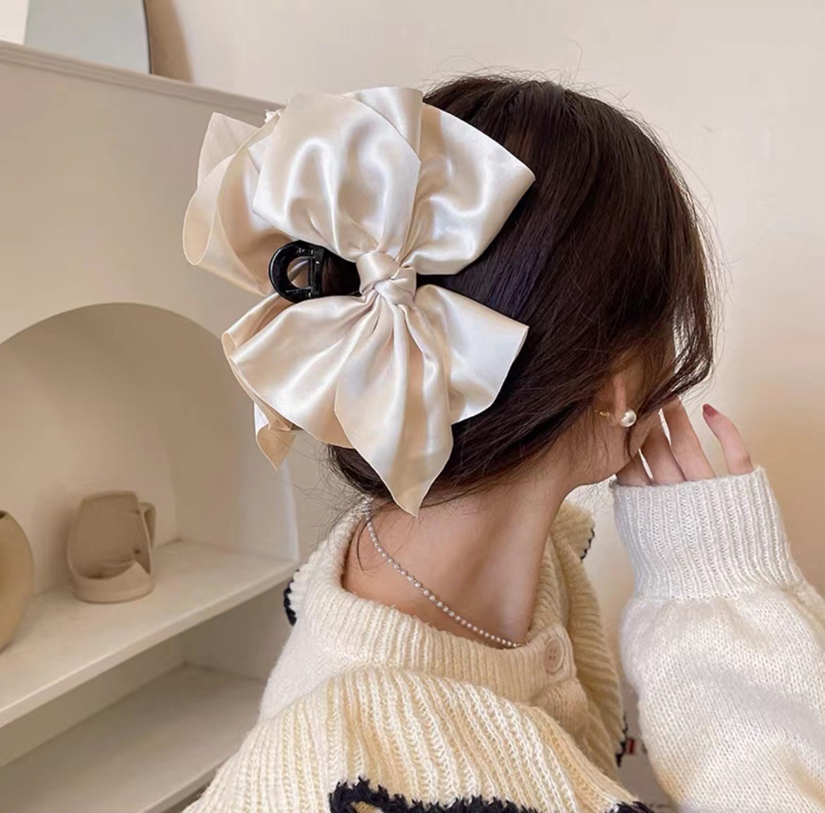 5 clips papillon blanc