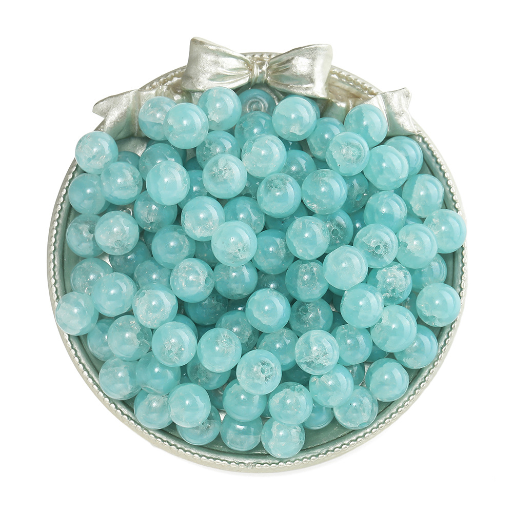 Perles florales blanc d'oeuf - Bleu Lac