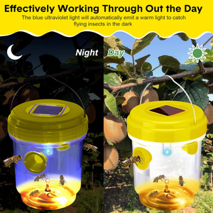 Açık asılı Wasp Killer kullanımlık Fly tuzakları Uv Led ışık ile güneş enerjili arı tuzak Wasp tuzak - Product Image 4