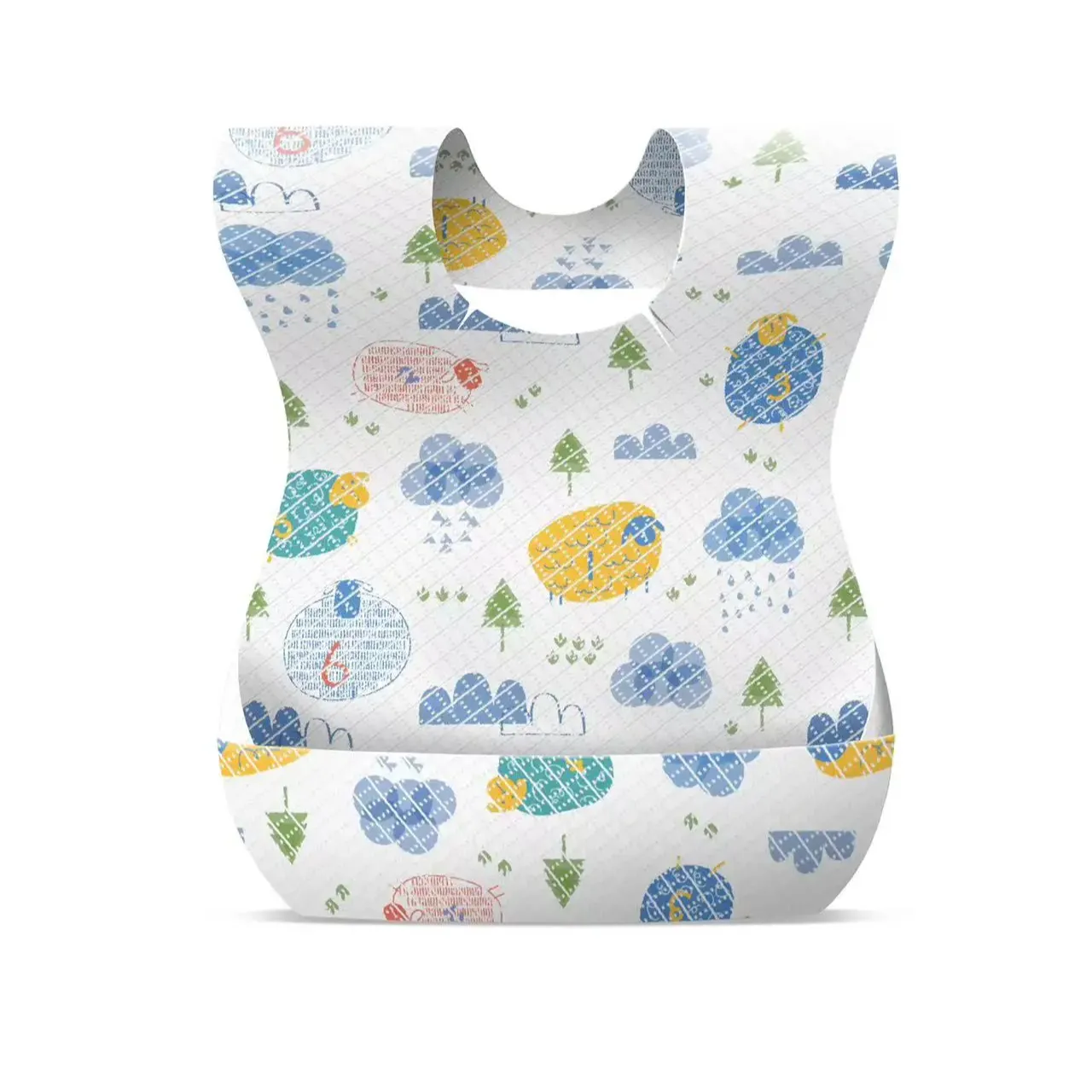 Bavoirs pour bébé à imprimé imperméable design bavoir pour bébé à bas prix vente en gros bavoirs en papier uni pour tout-petits