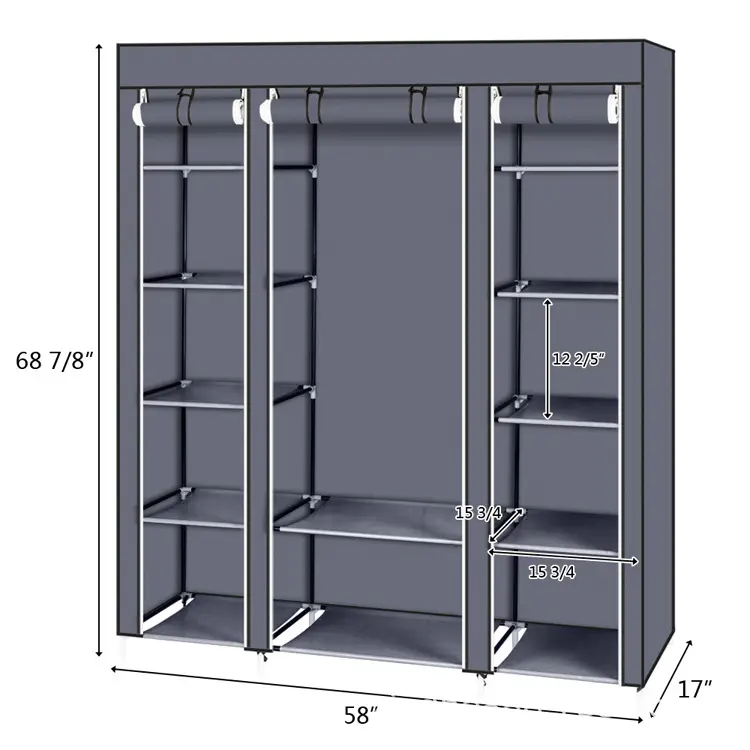 Organizador de ropa portátil, armario plegable de tela no tejida de plástico, personalizado, para dormitorio, gran oferta