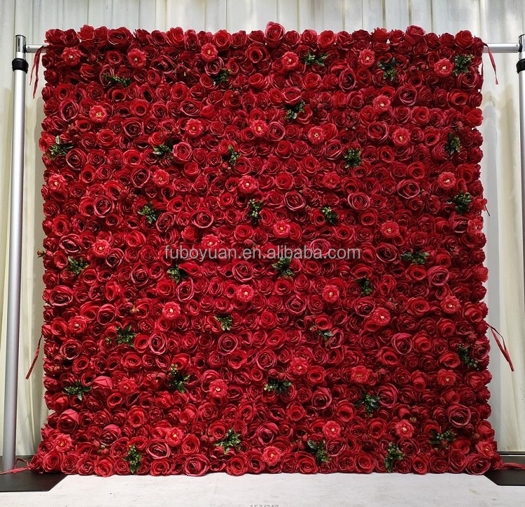 7 # mur de fleurs rouge