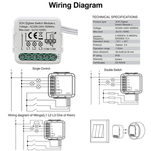 New Mini DIY Smart <strong>Module</strong> 1/2/3/4 Gang Tuya Google Home <strong>Zigbee</strong> Light Switch Controller No Neutral Line Compatible Smart Life - Product Image 3