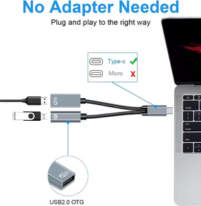 USB C2 in 1 OTG-Adapter Typ C zu USB a mit PD-Ladeans chluss OTP Geschützt für Telefon Laptop Tablet - Product Image 2