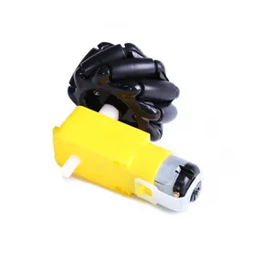 DIYmall 4 Uds 48mm negro Omni Mecanum rueda + 4 Uds TT Motor + 4 Uds soporte de Motor para Arduino DIY Stem Smart Robot Chasis de coche