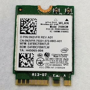 Băng tần kép không dây-ac Wifi thẻ 3160ac 3160ngw M.2 2230 NGFF 802.11 A/B/G/N + A/C 2x2 Wifi Adapter 433 Mbps + BT4.0 - Product Image 2