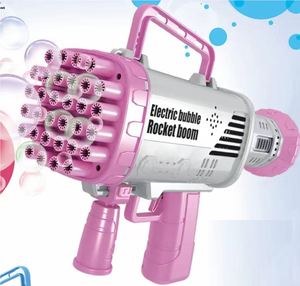 27cm 32 Holes 2 Color Mixed Box Packaging Usb Charging Children's Porous <strong>Bubble</strong> Blowing Toy Rechargeable <strong>Bubble</strong> Machine Toy - Product Image 4