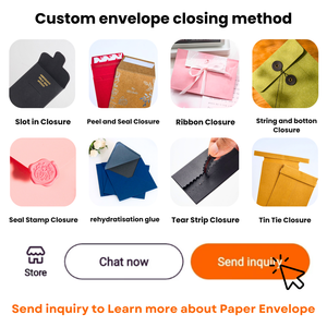 Hete Verkoop <span class=keywords><strong>Custom</strong></span> Papier Kraft Bruine Gele Mini Munt Verpakking Envelop Met Witte Uv Logo Afdrukken - Product Image 5