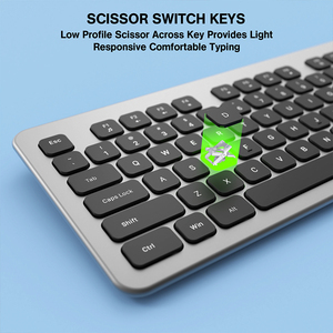 104 teclas ultrafino RF Bluetooth modo Dual teclado recargable Delgado silencioso bastante Oficina teclado inalámbrico para Mac Laptop - Product Image 3