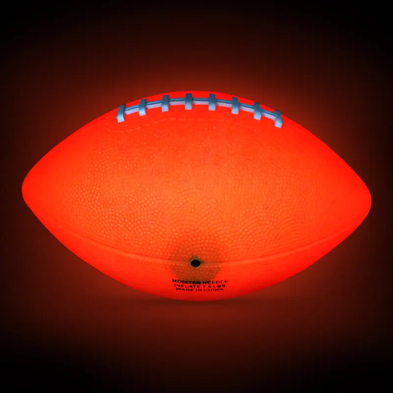 Bola de futebol americano led, brilha no escuro, bola de rugby, noite, brilhante, bola de treinamento para crianças, jovens