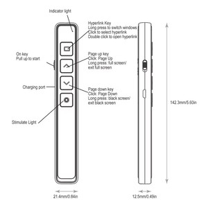 Tragbares leistungsstarkes rotlicht Laser Stift Klicker-Zeiger Fernbedienung professioneller kabelloser PPT-Zeiger USB-Anzeiger