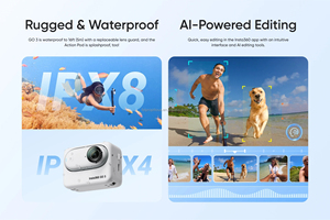 Gece yarısı siyah Insta360 GO 3 GO3 4K eylem kamera FlowState stabilizasyon 4m su geçirmez küçük spor Vlog kamera extreme pro - Product Image 6