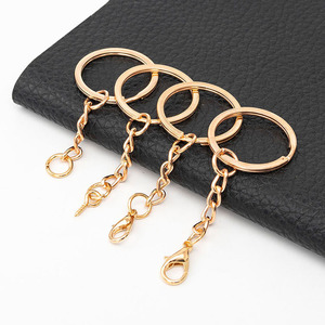 YS 200 Pcs/Lot Metal Key Rings Key Chains With Lobster Clasps Gold Color Tone Split Rings KeyChains <strong>Match</strong> DIY Making Accessories - Product Image 2