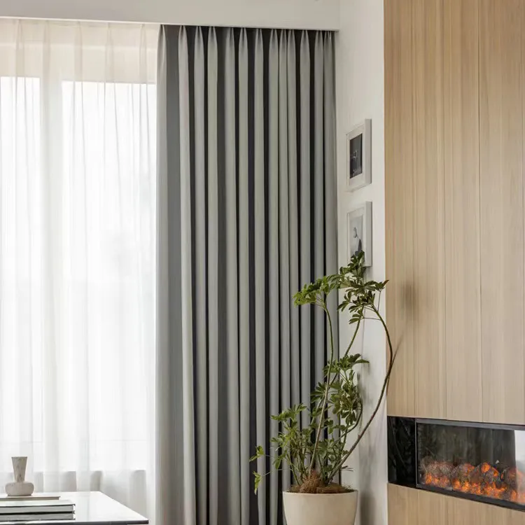 Cortina gris insonorizada para el hogar, nuevo diseño, de alta calidad