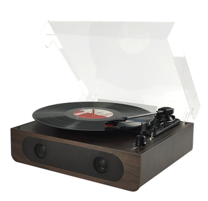 Reproductor de discos de vinilo retro multifunción con entrada y salida BT, grabación y reproducción USB, salida RCA, entrada auxiliar, bajo y tweeter, 1 unidad - Product Image 1