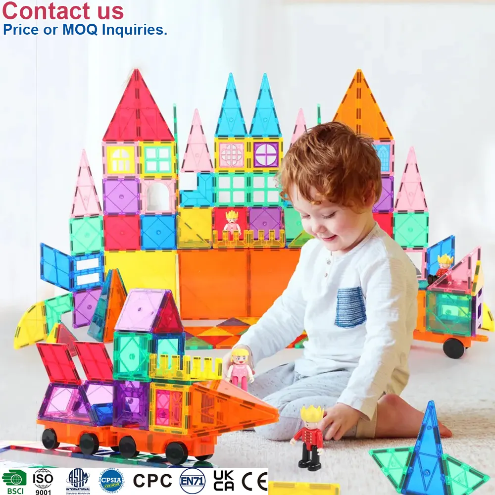 Fabbrica OEM ODM Custom ABS CPC magneti più forti mattoni educativi per blocchi di costruzione giocattoli per bambini piastrelle magnetiche