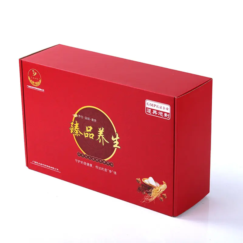 Boîte d'emballage en papier jaille ondulé pour aliments, avec logo, en carton, de taille personnalisée, pour expédition, rouge, 50 unités