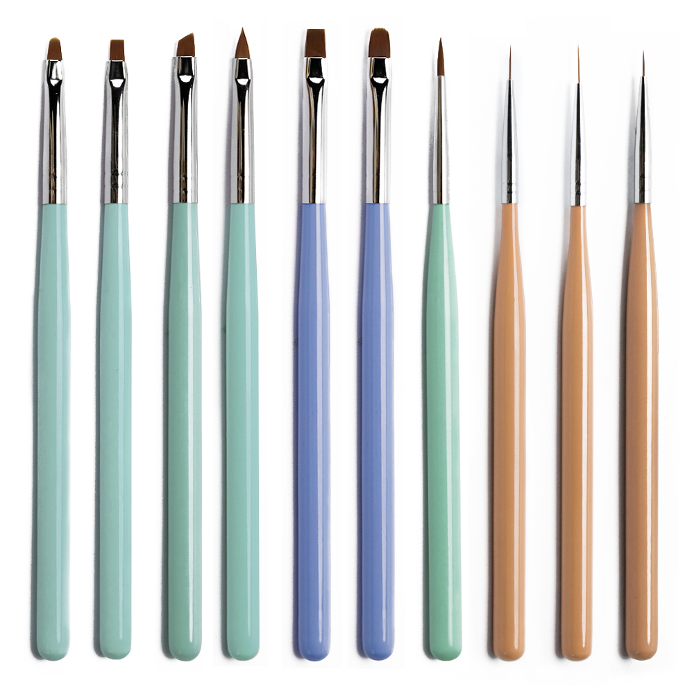 Spazzola per Unghie con Manico in Legno Colorato e Setole in Nylon