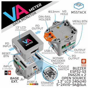 Resmi M5Stack VA metre programlanabilir yüksek doğruluk güç ölçer M5StampS3 gerilim ve akım ölçümü - Product Image 3