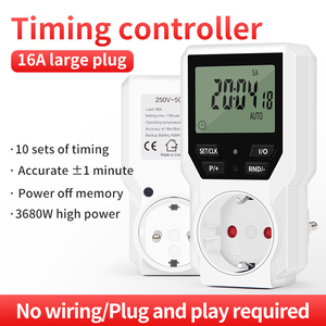 TM07 Smart Timer presa grande Display digitale LCD responsabile risparmio energetico 3680W interruttore di temporizzazione con memoria oscurante - Product Image 4