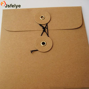 带可自定义按钮和字符串的字符串领带信封牛皮纸纽扣闭合信封 - Product Image 1