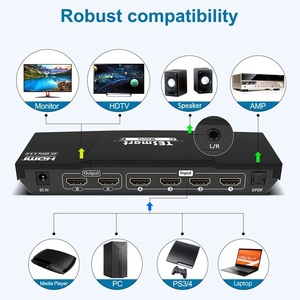 TESmart HDMI Video Matrix Switcher 4 entradas 2 salidas con salida de audio remoto IR 4K60 4x2 HDMI Matrix Switch