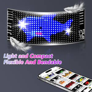 รีโมทคอนโทรล DIY USB 5V RGB LED Matrix Display, เลื่อนข้อความและภาพเคลื่อนไหวแผงสำหรับโฆษณารถยนต์, ตั้งโปรแกรมได้