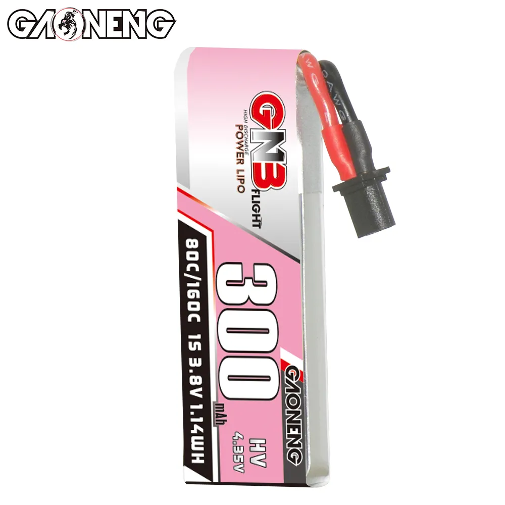 GAONENG GNB 1S 3,8 V HV 300MAH 80C A30 Anschluss verkabelt RC LiPo Batterie Mini Quads FPV DRONE Emax NanoHawk