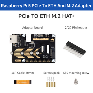 Lampone Pi 5 PCIe a M.2 NVME SSD RTL8111H ad alte prestazioni Gigabit Ethernet RJ45 compatibile con la dimensione 2230/2242/2260/2280
