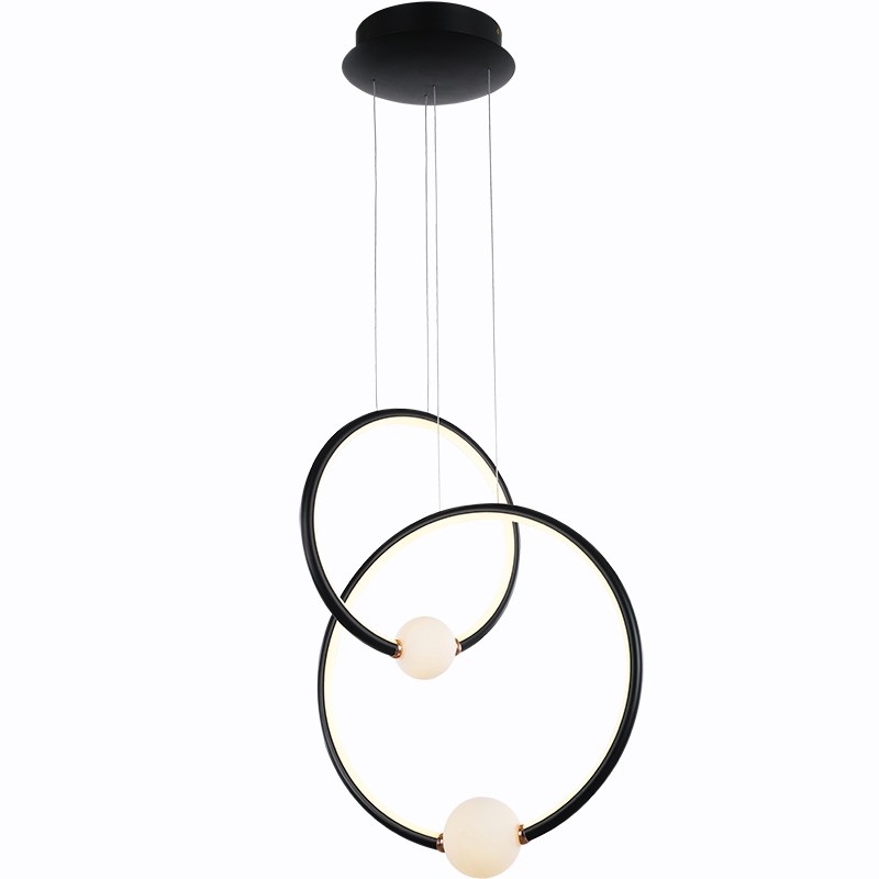 Simple Design Modern 3 Ring Circle led pendant light hanging chandelier lamp for dinning