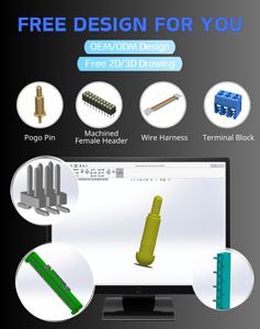 Özel 2.5 kadın Pogo Pin H2.0 tek sıra 04P Dip tipi Pogo pinli konnektör çeşitli elektrikli ev aletleri PCB konektörü - Product Image 4