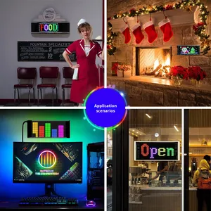 จอ IP65 LED ติดรถยนต์ยืดหยุ่นได้16*32พิกเซลเชื่อมต่อด้วย USB ไฟสาย RGB แบบนิ่มสำหรับแสดงสีหน้าต่างหลัง5V สีดำ - Product Image 3