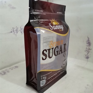 定制印刷立式袋，带透明窗口平底拉链糖包装袋，用于食品储存 - Product Image 1